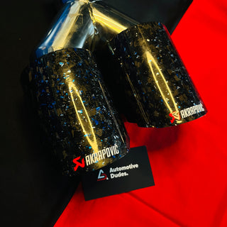 Akrapovic Dual Tip | Akra Blue Forged Carbon Dual Exhaust Tip