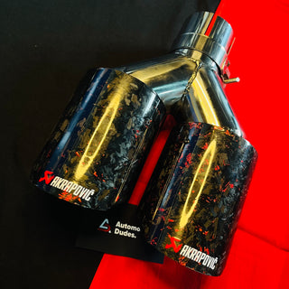 Akrapovic Dual Tip | Akra Red Forged Carbon Dual Exhaust Tip