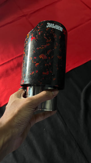 Akrapovic Exhaust Tip | Akra Red Forged Carbon Single Tip