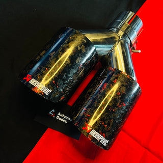 Akrapovic Dual Tip | Akra Red Forged Carbon Dual Exhaust Tip