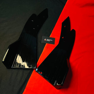 Full Body Splitter Kit for Cars | Gloss Black with Red Lip | ABS Universal Fit