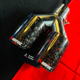 Akrapovic Dual Tip | Akra Red Forged Carbon Dual Exhaust Tip