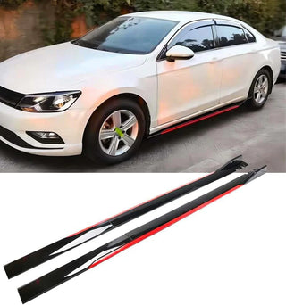 Side Skirt Gloss Black with Red Lip | Universal Fit 200 cm