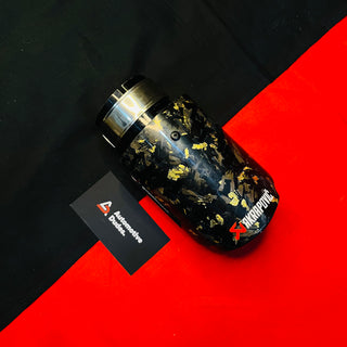 Akrapovic Single Exhaust Tip (Forged Carbon with Golden Flakes) | Single Muffler Tip | Universal Fit