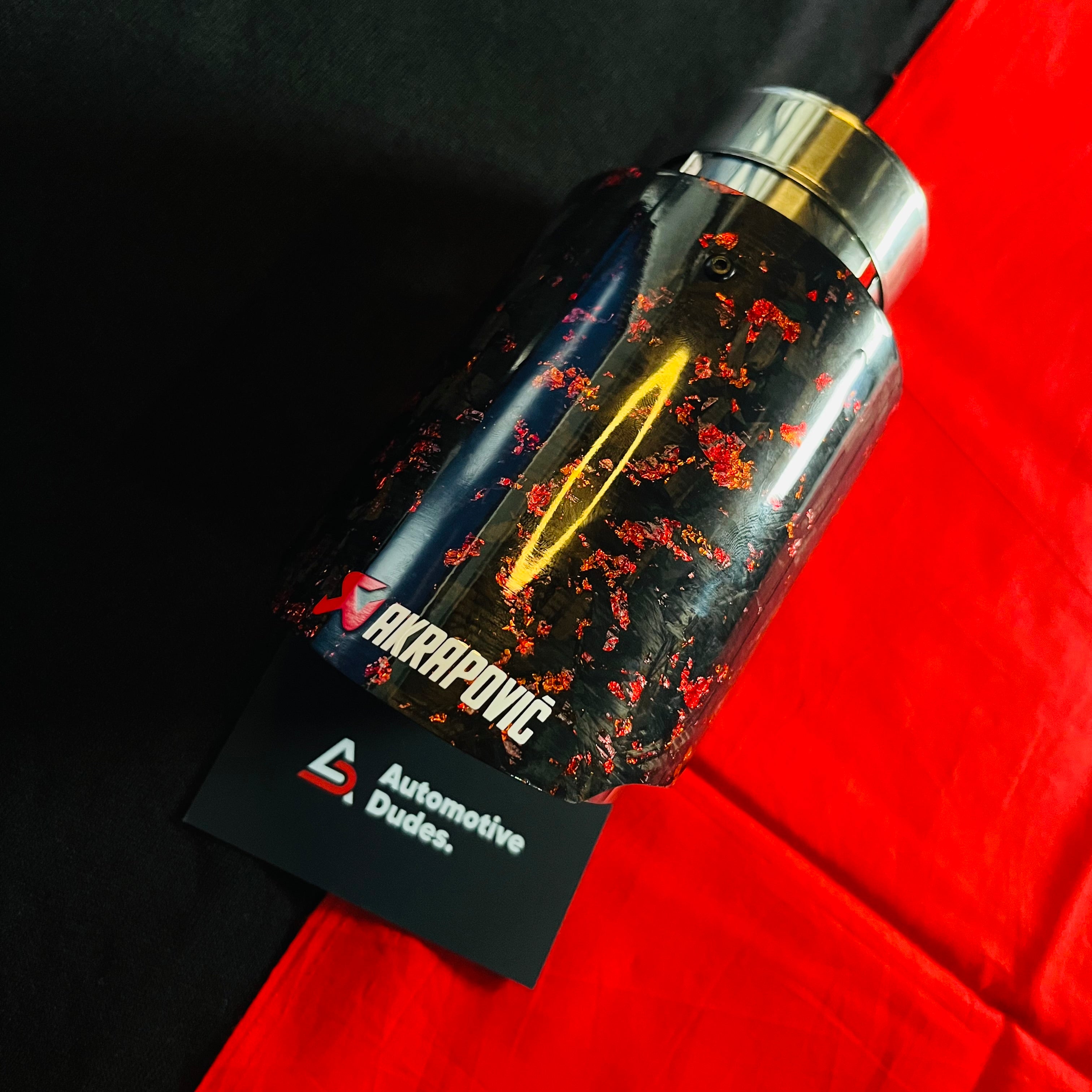 Akrapovic Exhaust Tip | Akra Red Forged Carbon Single Tip