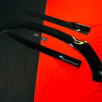 Universal 5 Pc Front Splitters and Side Skirts Kit Gloss Black