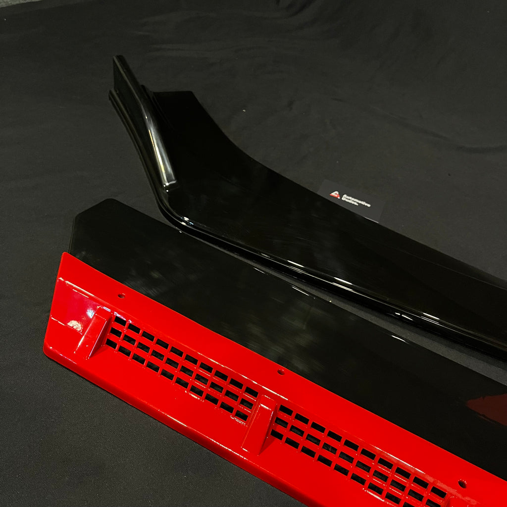 Universal 4 PC Rocket Splitter (Black with Red Lip | ABS)