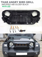 Front Gloss Black Angry Bird LED ABS Grill For Thar