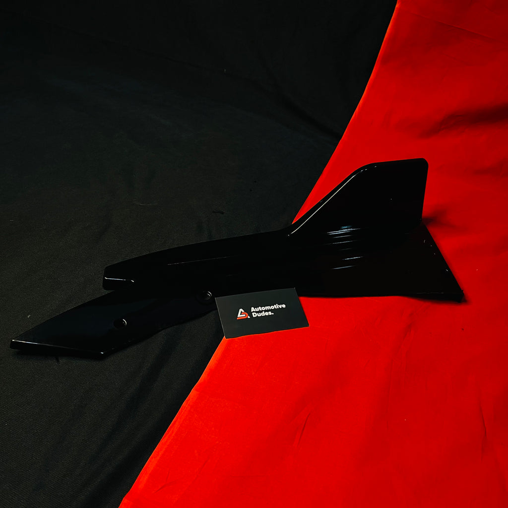 Universal Fish Cut Rear Splitters | Gloss Black | ABS