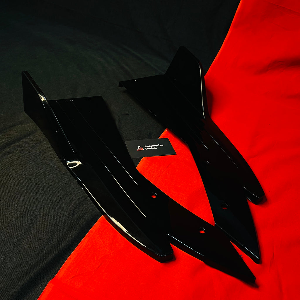Fish Cut Rear Splitter | Gloss Black ABS | Sporty Style Universal Fit