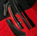 Full Body Splitter Kit for Cars | Gloss Black with Red Lip | ABS Universal Fit