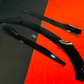 Universal 5 Pc Front Splitters and Side Skirts Kit Gloss Black