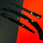 Universal 5 Pc Front Splitters and Side Skirts Kit Gloss Black