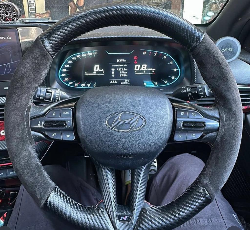 Universal Carbon + Alcantara Steering Cover
