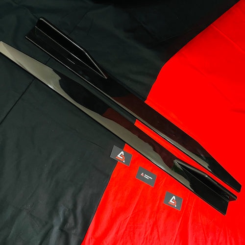 Gloss Black ABS Side Skirts – Universal 2Pc Car Body Kit Panels