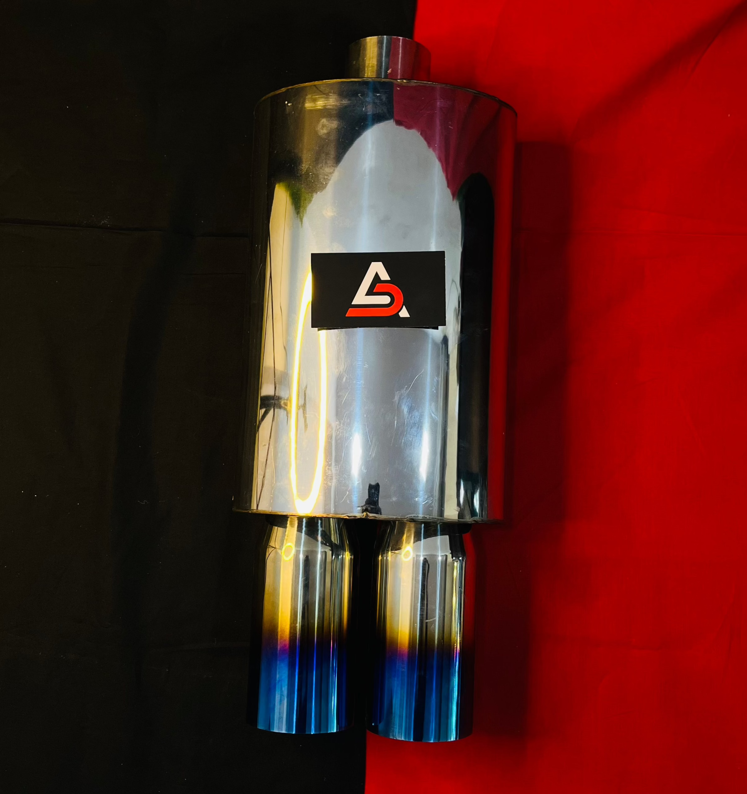 HKS Dual Tip Free Flow Exhaust Muffler | Burnt Tip Universal Silencer | Performance Exhaust  Upgrade