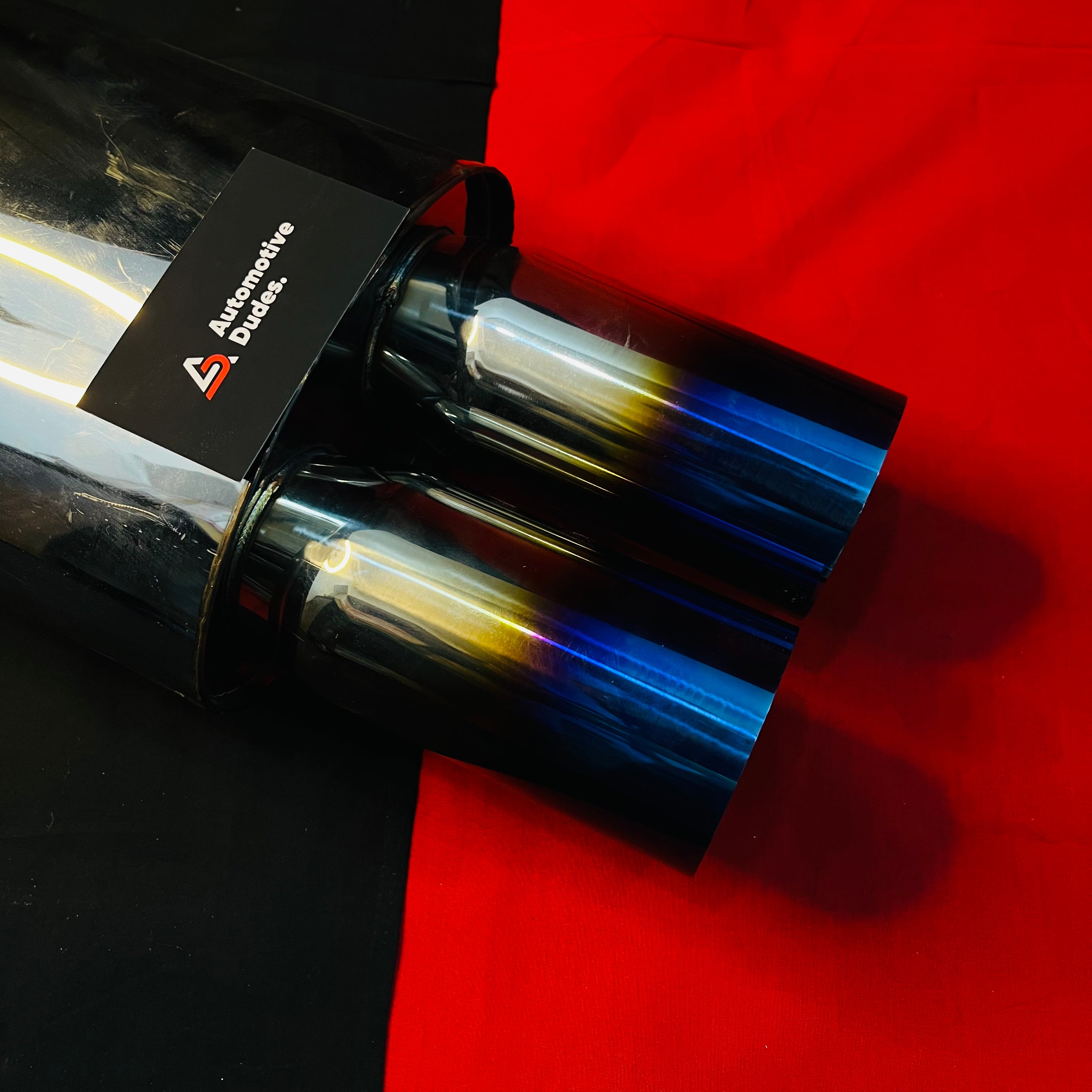 HKS Dual Tip Free Flow Exhaust Muffler | Burnt Tip Universal Silencer | Performance Exhaust  Upgrade