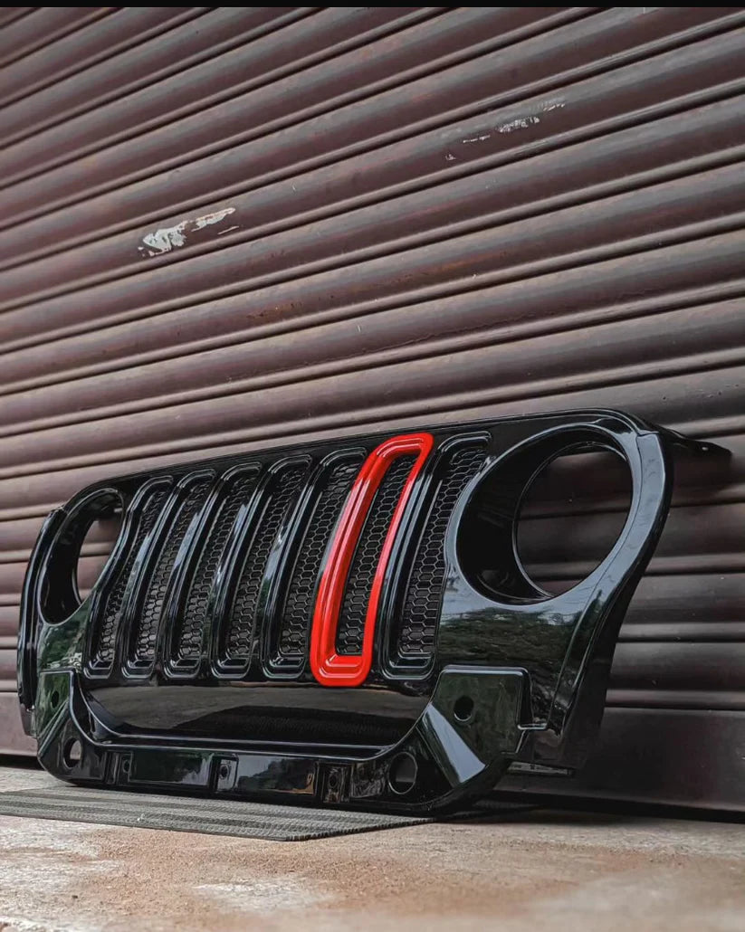 Front Grill 7-Slot Black Wrangler Style ABS Grill For Thar