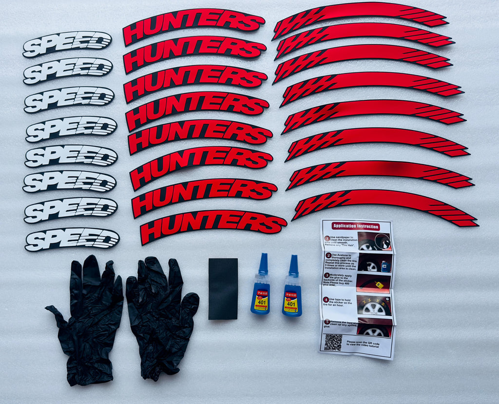 Car Tyre Stickers (Set of 8 for 4 Tyres)