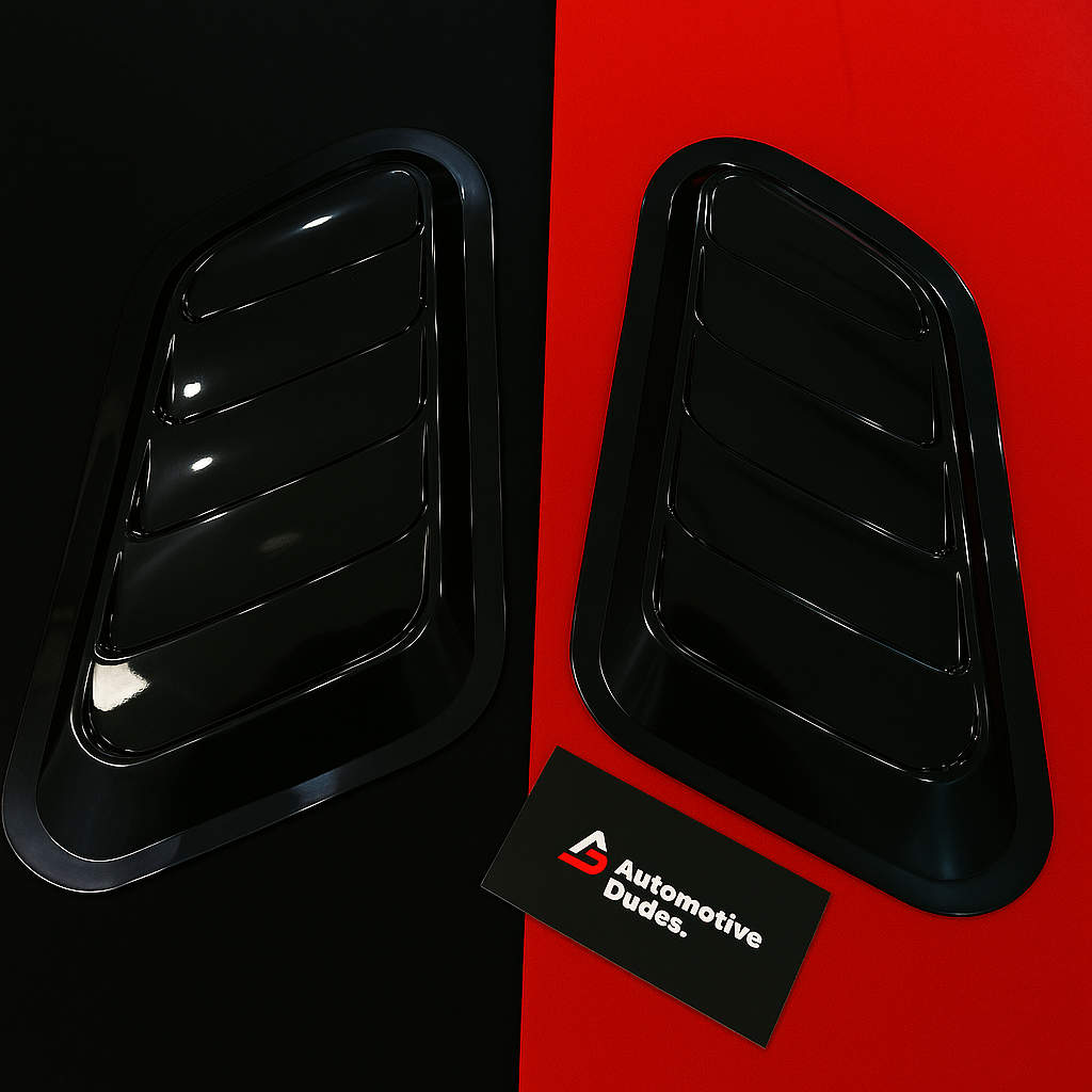 Gloss Black ABS Hood Scoop Set | Universal Fit | 2-Piece Kit