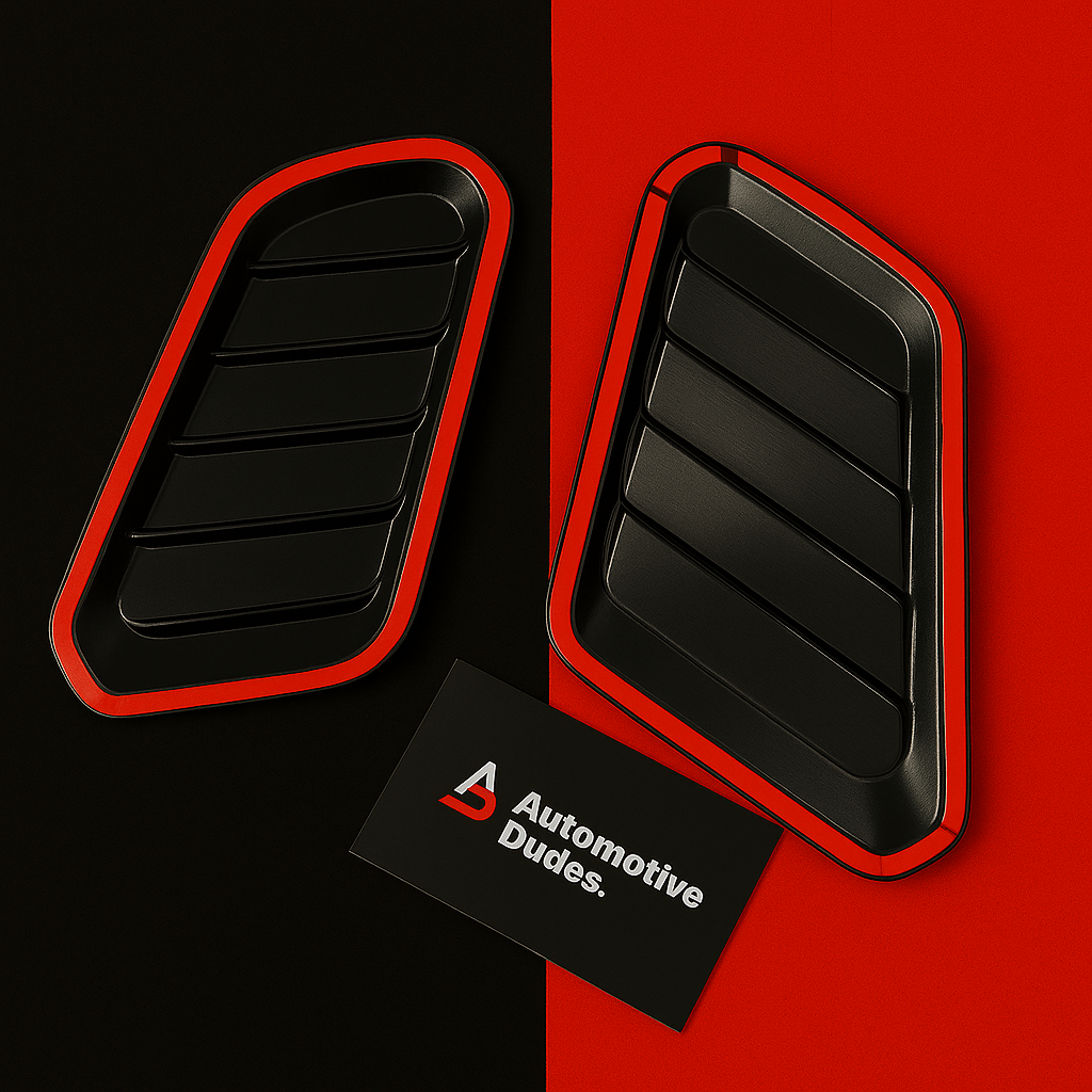 Gloss Black ABS Hood Scoop Set | Universal Fit | 2-Piece Kit